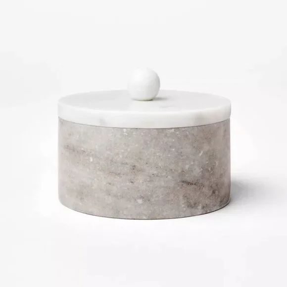Round Marble Decorative Box - Designed with Studio McGee solofficialkw.com